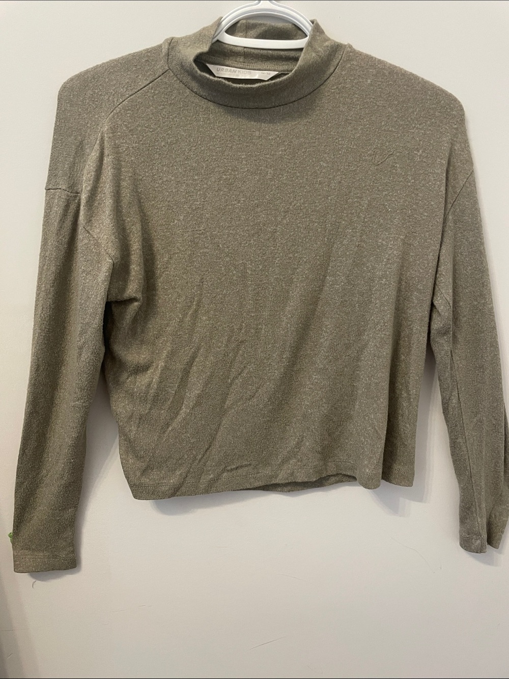 Urban Outfitters Olive Green Long Sleeve Mock Neck Tee